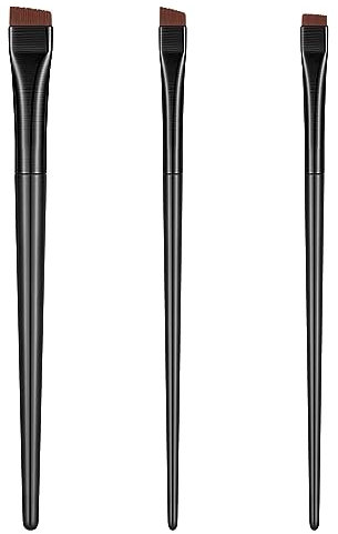 PNOOFR 3 Stück Eyeliner Brush Eyeliner Pinsel Set Gewinkelter Eyeliner Pinsel Schräg Fein Abgewinkelt Multifunktionaler Augenbrauenbürste zum Auftragen von Gelpuder Flüssiger Creme