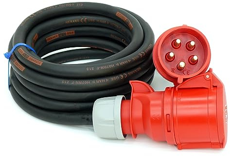 CEE Starkstromkabel (1,5m-50m) 32A Verlängerungskabel Titanex H07RN-F 5x4mm² mit PCE Shark Stecker und Kupplung, Business-Line von Event-Kabel (35 Meter)