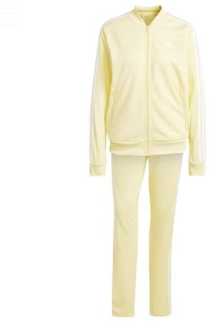 adidas Essentials 3-stripes Track Suit Tuta da ginnastica, almost yellow/white, M Donna