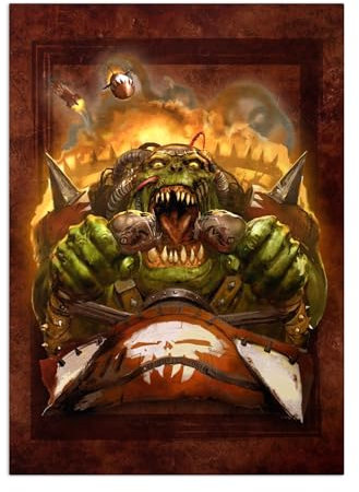 Displate Offiziell Warhammer MetallPoster Magnetische Befestigung Inklusive Lizenziert Bilder Hochwertiges Poster Warhammer 40,000 Emblems - Speed Freeks 45 cm x 32 cm