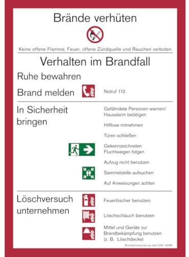 Dreifke® Aushang, Brandschutzordnung Teil A gem. DIN 14096 - Gebäude ohne Brandmeldeanlage | PVC | 210x297 mm, 1 Stk
