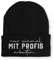 tshirtladen Strickmütze Nur einmal mit Profis Arbeiten Mütze Wintermütze lustige Beanie mit Stick, Farbe: Black
