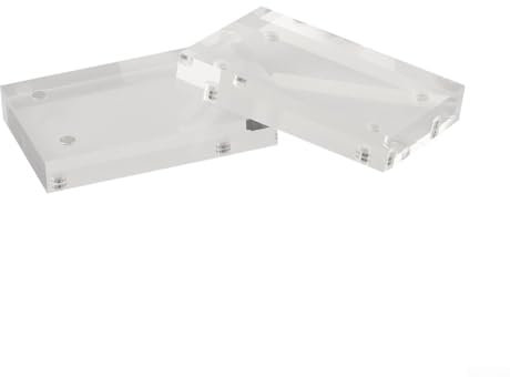 zeroupshop Acryl-Bilderrahmen, transparenter Acryl-Bilderrahmen, magnetischer Posterständer, dick, transparent, Desktop-Fotoblock (4 x 6 cm)
