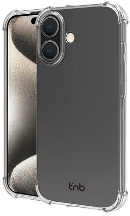 T'nB - Cover morbida per Apple iPhone 16 in silicone, misura 6,12 pollici, custodia traslucida con 4 angoli rinforzati per una protezione ottimale, protezione anti-shock e retro anti graffi –