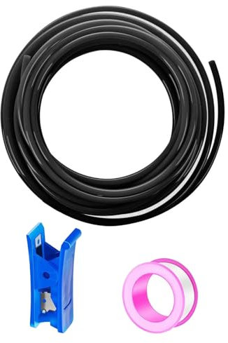 HAXIHA Noir 20 Meter Tuyau Pneumatique Polyuréthane PU Air Kit 4mm OD x 2.5mm ID Tuyau Air Comprimé Peut Etre Utilisé pour Les Compresseur Outils Pneumatiques