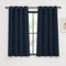 KGORGE Vorhänge Kurz Blickdicht Vorhang Dunkelblau 145 x 140 cm(HxB) Verdunklungsvorhänge mit Ösen Thermovorhang mit Ösen Gardinen 2er Set Blackout Curtains for Bedroom Scheibengardine