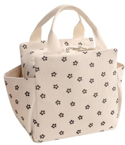 Bolsa Termica Porta Alimentos, Bolsa de Almuerzo con Lindo Floral, Bolsas Comida Trabajo, Bolsas Termica Comida Trabajo, Reutilizables Lunch Bag para Almuerzo Oficina Viaje Pícnic o Colegio (2)
