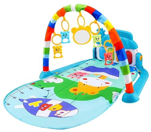 Palestra per attività per bambini,5 giocattoli colorati in 1 e tappetini musicali | Tappetino antiscivolo Tappetino per attività sul della pancia del pianoforte, gioco del della pancia per l'esplorazi