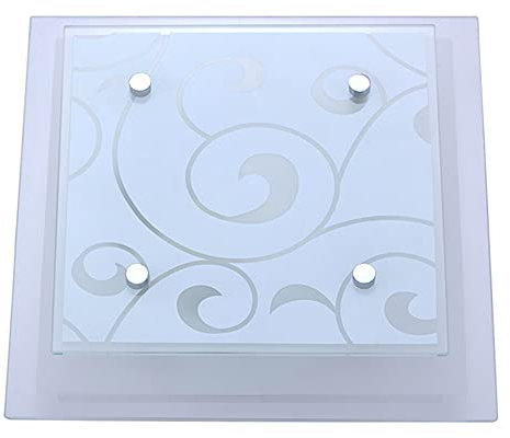 Dapo GABI Glas-Decken-Leuchte-Lampe, E27 x 1 nicht ink. Wohn-Ess-Schlaf-Zimmer-Küche-Gang-Leuchte-Lampe (Quadrat)