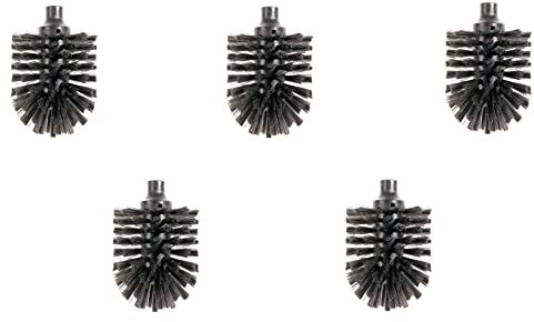 HEWI Ersatzbürstenkopf schwarz (5 Stück, Durchmesser 81 mm, mit Bajonettverschluss, für WC-Bürstengarnituren von Serie Lifestream, 805 Classic, 801 und 477) 921044, Standard