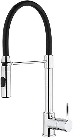 Paini – Rubinetto Miscelatore Monocomando Cucina, Lavello, Cromato, Leva laterale orientabile, con Attacco Doccia Automatico, Design moderno, interamente prodotto e lavorato in Italia