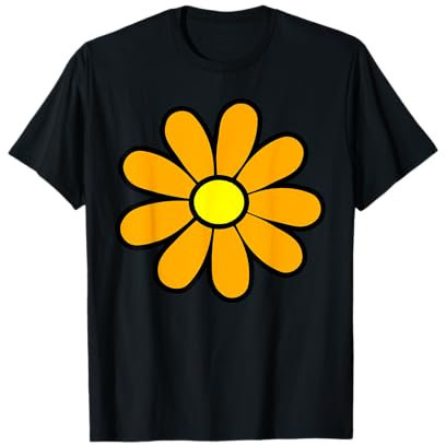 Happy Orange Daisy 60er 70er Retro Vintage Hippie T-Shirt