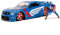 Jada Toys Marvel Captain America, 2006 Ford Mustang GT, Spielzeugauto aus Die-cast, Türen, Kofferraum, Motorhaube zum Öffnen, inkl. Die-cast Captain America Figur, Maßstab 1:24, blau