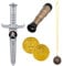 Boland 74141 - Piraten-Set, Fernrohr 18 cm, Dolch 23 cm, Kette mit Amulett, 2 Goldmünzen, für Kinder, Kostümset Seeräuber, Freibeuter, Karneval, Fasching, Fastnacht, Halloween, Mottoparty