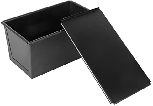 Hemoton Molde de hierro fundido para pan, caja de tostadas, bandeja para hornear pan, sartén para pan con cubierta, pastel de pan, caja de tostadas antiadherente, utensilios para hornear, 600 g,