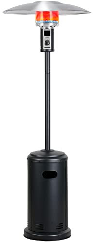 Gas Patio Heater BIGHORN Propane Outdoor Heater 8.8KW Patio Propane Heater W/Wheels, Stainless Steel Screen Suitable For Patio, Balcony, Veranda, BBQ Party, Restaurant Commercial Outdoor Heater
