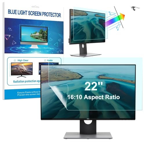 HaruYo Protection D'écran Premium pour Ordinateur/Moniteur 22 Pouce 16:9, HD Anti-Lumière Bleu Filtre de Protection, Anti-Reflet Film Mat Protector pour Moniteur 22 16:10 (475 * 297.5mm)