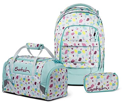 satch Pack Schulrucksack Set 3tlg. inkl. Schlamperbox u. Sporttasche (Dreamy Mosaic)