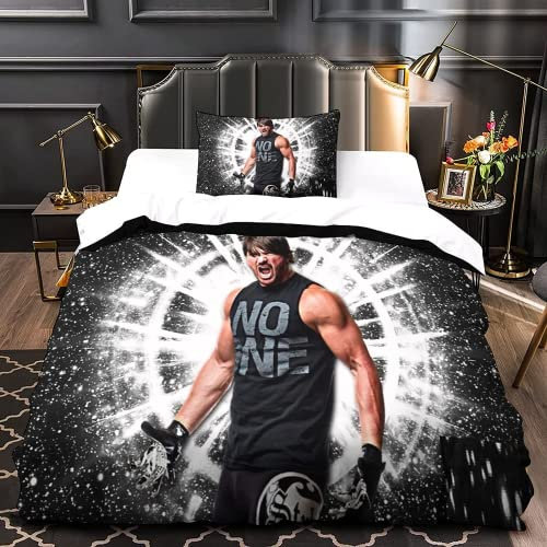 FIKUP WEW Bettwäsche 135x200 cm,Roman Reigns Bettwäsche Set,2-teilig, Bettbezug Für Jungen Und Mädchen,Kissenbezug 80x80cm,doppelbett (E,220x240/75x50cm)