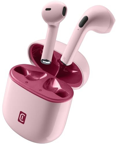 cellularline | WIRELESS HEADSET STYLE COLOR | Auricolari Bluetooth con Custodia di Ricarica in Match Colore - Talk Time 3 ore - Play Time 4 ore - Total Play Time 24 ore - ChargingTime 2 ore (Rosso)