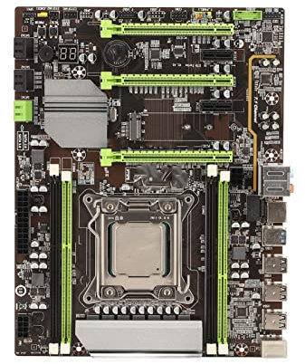 Desktop Motherboard, 6xSATa 4xDDR3 DIMM 8 Phase Power Dual Indicator LGa 2011 Motherboard for PC Replacement, Integrated 100M Network Card and 6 Channel Audio Chip
