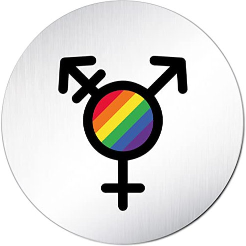 Türschilder24 XXL Toilettenschild Trans Gender 6 • Ø 100mm • Aluminium (eloxiert) • Türschild Hinweisschild