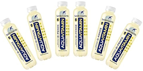 6X San Benedetto Aquavitamin Bevanda al gusto di Limone D-FENCE 400ml [6 Bottiglie] - Drink Summer 2023