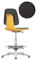 bimos | Arbeitsdrehstuhl LABSIT | mit Bodengleitern und Fußring | Sitz mit Kunstlederbezug | orange