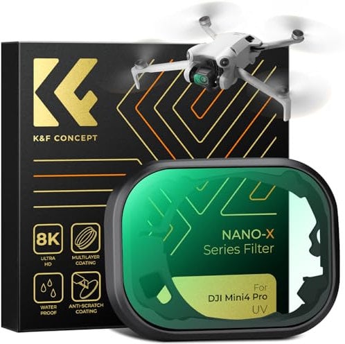 K&F Concept Mini 4 Pro UV Filter Kompatibel mit DJI Mini 4 Pro, mit mehrfach beschichtete HD optisches Glas, Aluminium Version