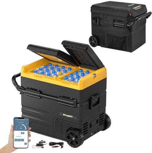 BougeRV CRD 55L Kompressor Kühlbox 12V 230V mit Schutzhülle für CRD 55L Autokühlschränke, Isolierte Schutzabdeckung wasserdichte Kratzfeste Aufbewahrungstasche