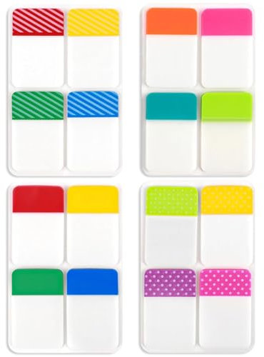 JEXOWIQ Klebemarkierungen,320 pcs Haftstreifen Page Marker Haftmarker Index Tabs Kleine Page Marker Beschriftbare Haftstreifen Plastik Haftstreifen Post Index Klebezettel Haftstreifen Für Lesen Büro