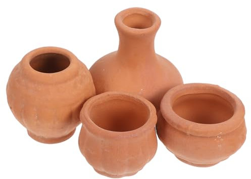 CIYODO Terracotta Plant Pot Set Small Clay Aquarium Pots for Succulents Terrariums Miniature Gardens