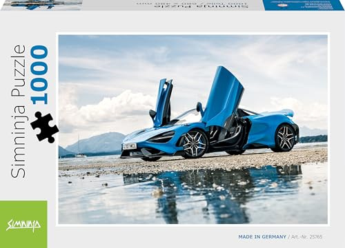 Simninja Puzzle 1000 Teile - Blauer britischer Supersportwagen - Auto Puzzle für Erwachsene und Kinder
