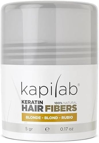 Kapilab Streuhaar Blond, Premium Haarpuder zur Haarverdichtung Haarfasern für Dünner Werdenes Haar Keratin Haarpulver Mehr Volumen Hair Fibers für Männer und Frauen - 5 gramm
