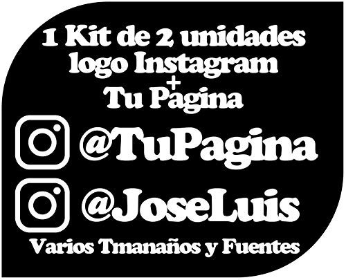 Adesivo in vinile personalizzato con profilo pagina di Instagram – Casco, parete, vetro, porta, bottiglia, libro, posta, bici, ecc. Kit di 2 adesivi (confezione da 1)