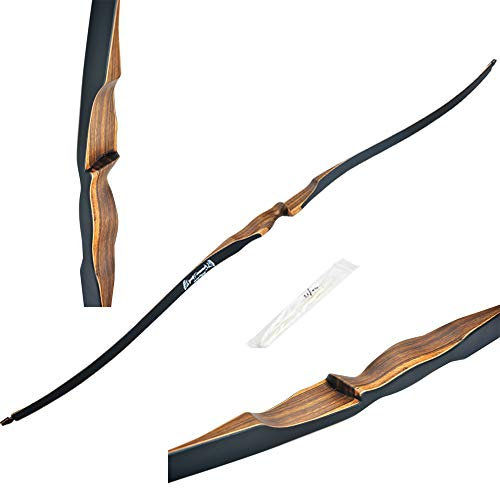 ZSHJG 52 Traditioneller Langbogen 10-30lbs Handgemachter Holzbogen Sportspiel Recurve Bogen Bogenschießen Sportbogen mit Holz Riser Rechte Hand (25lbs)