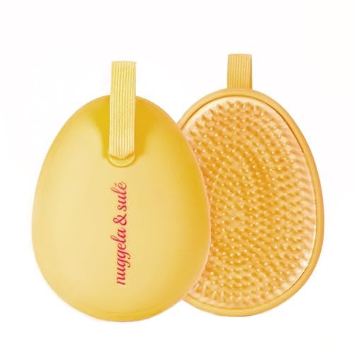 Nuggela & Sulé Tangle Tamer Brush. El cepillo que desenreda el cabello de forma eficaz, sin tirones ni roturas. Con goma elástica de sujeción. Amarillo Limone.