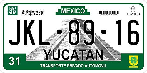Inga Mexico Yucatán - Placa de matrícula con Foto de Yucatán (Personalizable)