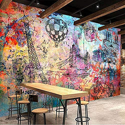 Wallpaper-3D-WYJ Papier peint non tissé original et vintage Motif graffiti