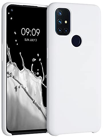 kwmobile Hülle kompatibel mit OnePlus Nord N10 5G Hülle - Silikon Handy Case - Handyhülle weiche Oberfläche - kabelloses Laden - Weiß