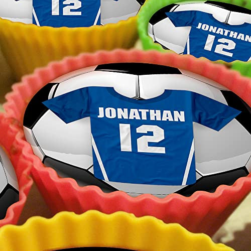 Football Club Shirt United City Villa - Shirt 13 - 20 x 5cm Personalised Edible Cupcake Toppers on Premium Icing