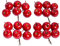 Floratexx künstlicher Apfel am Draht / weihnachtlicher Mini-Apfel Pick (24 Stück), Rot, 3,5 x 3,5 cm