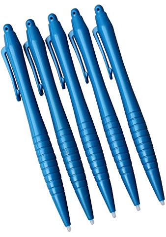 Dealbude24 5X Blau Stylus BedienStift Pen Eingabestift Pen Lang Display Touch Pen mit Loch für Anhänger für PDA und Organizer Plastik