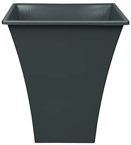 CrazyGadget Large 28cm Square Plastic Metallic Style Plant Pot - Slate Grey