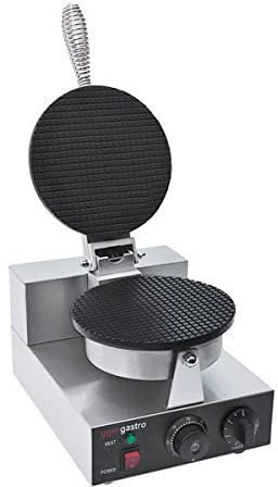 GGM Gastro | WAEEHJ1 | Waffeleisen - Einzeln - Manuell - 1,3 kW - Form: Eishörnchen - Ø 190mm