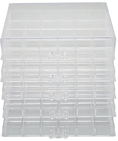 AMONIDA Schmuckkästchen, 120 Fächer, fünfschichtig, Schmuckkästchen mit Schublade, Aufbewahrungsbox für Schmuck, Acryl, transparent, zum Aufbewahren von Perlen, Ohrringen, Ringen