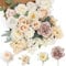 Floweroyal Künstliche Blumen Weiss Seidenblumen Mischen Sie Dahlienrosen mit Stielen für DIY Hochzeits-Brautsträuße, Babydusche, Blumengesteck, Tischdekoration, Heimdekorationen.