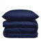 Nordic Paradise - Housse de Couette de Luxe en Satin de Coton 140x200 cm + 2 Taies d'oreiller 50x70 cm - Set de Linge de lit avec Fermeture Éclair Fine - Couleur Bleu Nuit
