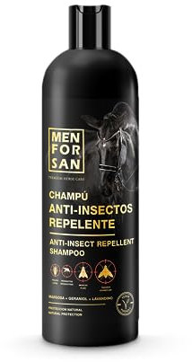 MENFORSAN Shampoo insetto-repellente per cavalli, 1L : Con margosa, geraniolo e lavandina : BIO, 100% naturale : PREMIUM HORSE CARE