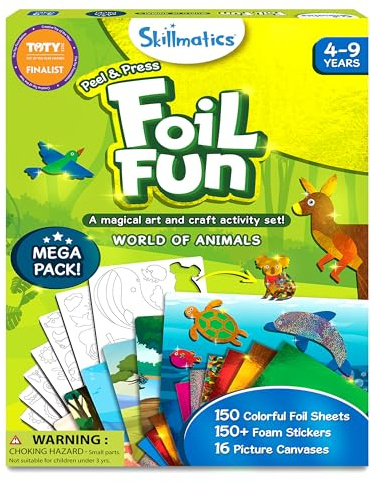 Skillmatics Foil Fun Animals Mega Pack, Foil Art Kit, Gift for Boys & Girls